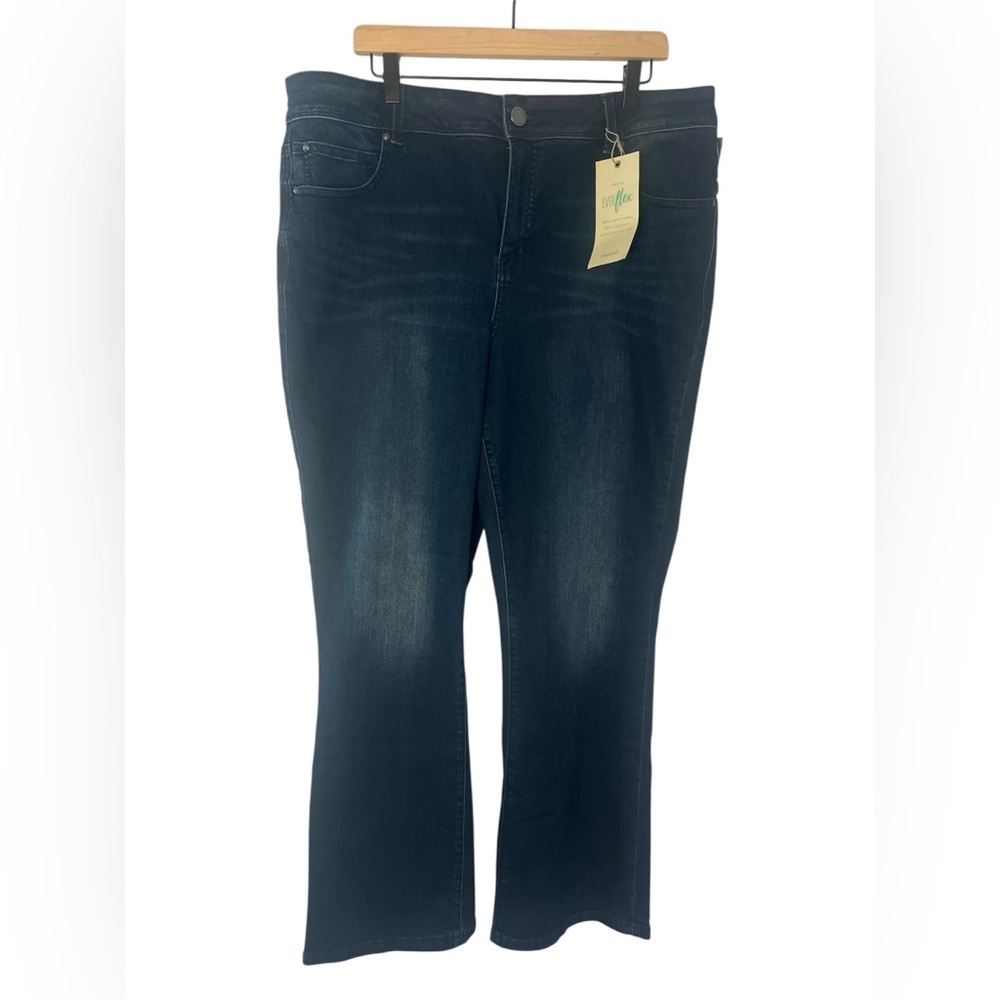 Maurices Everflex High Rise Slim Bootcut Jeans Dark Wash Size 20W Short NWT